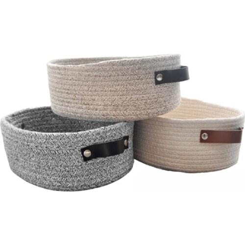 Auto Stowing Tidying Basket Car Interior Accessories Car Trunck Dashboard Home Sundries Cotton Rope Woven Storage Basket