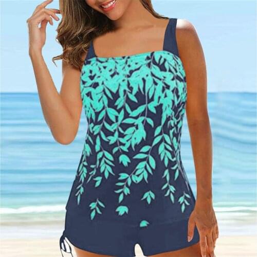 Two Piece Suit Women Large Bikini Set Digital Print Suspender Beach Split Swimsuit Brazilian Tankini Biquini Traje De Bano