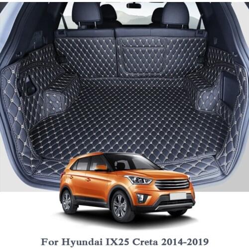 For Hyundai IX25 Creta 2014-2019 Car Floor Mat Leather Tray Carpet Cargo Liner Custom Auto Trunk Mat Carpet Internal Mats