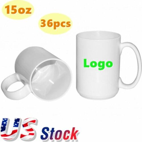 15OZ ORCA Coating Sublimation Mugs Blank White Cup DIY Mugs Grade AA