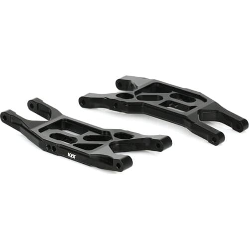KYX Racing CNC Machined Aluminum Front Lower Suspension A-Arm for 1/10 RC Car Yeti 90025 90026 90050 RC Buggy Black