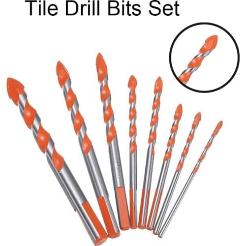 Glass Ceramic Drill Bit Set Hard Alloy Ceramic Tile Cuting Drill with Hex Shank Triangle Hole Drill for Electric Drill Tools