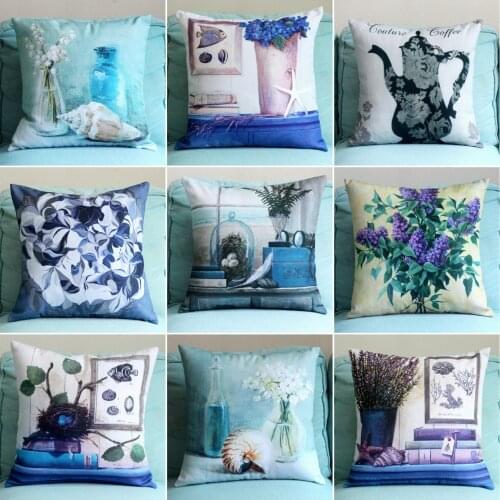 Pillow Case Throw Pillowcase Cotton Linen Printed Pillow Covers Abstract for Office Home Textile