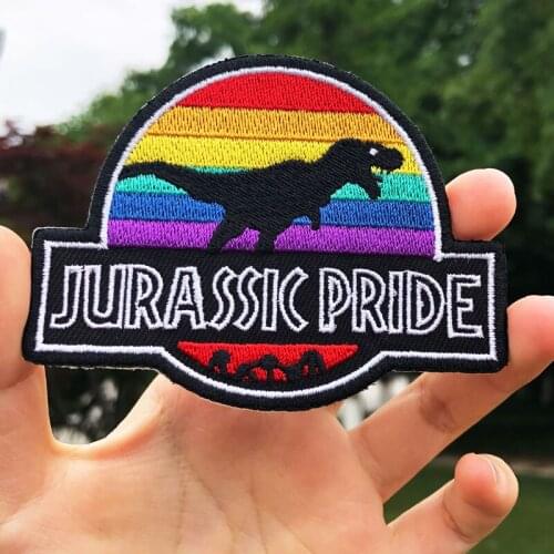 Jurassic Park Patch Embroidered Patches For Clothing Iron On Patches On Clothes Jacket Backpack Apparel Stripes DIY Decor