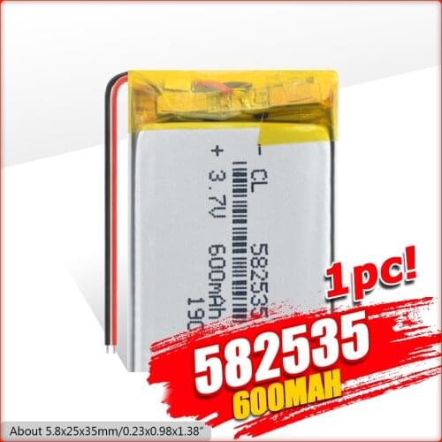 YCDC RECHARGEABLE 3.7V 600mAh LI-ION BATTERY 582535 Li-polymer Batteries FOR MP3 MP4 MP5 BLUETOOTH HEADSET GPS