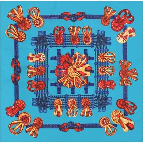 [POBING] 100% Silk Square Scarf Women 2017 Brand Foulard NeckerChief High Quality Silk Horse Scarves Shawl Hijab Office Bandana