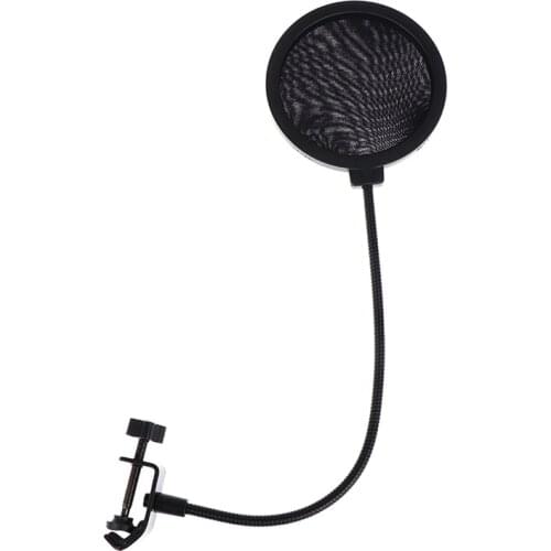 Durable Double Layer Windscreen Studio Microphone Flexible Wind Screen Mask Mic Pop Filter Bilayer Shield for Speaking Recording