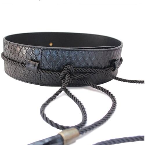 Fashion belts for women clothing High quality PU leather belt female Wide tassel strap Gold waistband woman Wholesale price sale