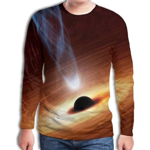 Four seasons fashion new mens magical nature universe starry sky pattern 3D printing mens long-sleeved casual cool shirt