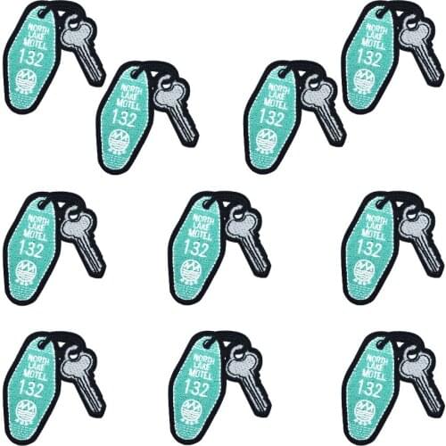 DIY Key Stripe Patches for Clothes Iron on Applique Embroidered Patch Labels Embroidery Sew Accessories for Kid Clothes 10PCS