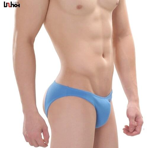 Sexy Underwear Men Briefs Short Cueca Cotton Underpants Solid Hollow Back U Convex Pouch Low Waist Panties For Man M-XL
