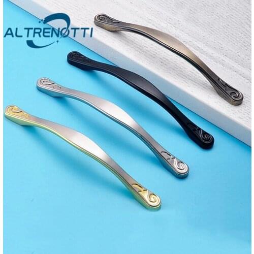 Furniture Cabinet Drawer Handle Zinc Alloy Gold Black Silver Kitchen Cupboard Door Pull Dresser Wardrobe Closet Knob Hardware