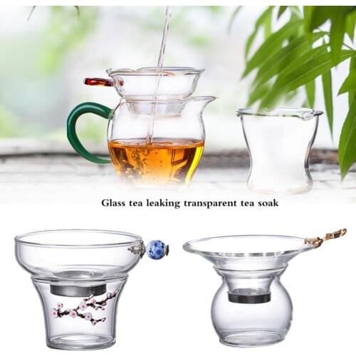 Stainless Steel Tea Strainer Transparent Glass Tea Leak Home Glass Tea Soaking Tea Accessories Tea Filter Portable Tea Strainer