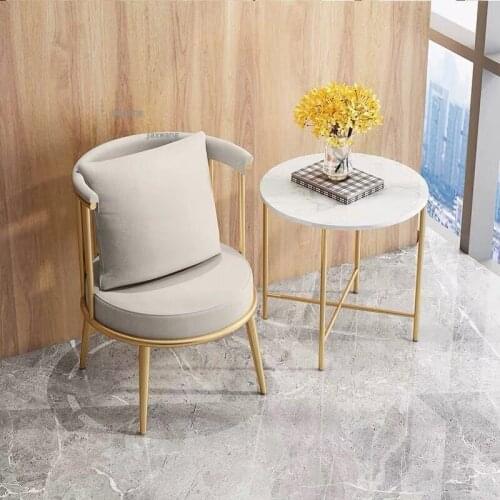 Nordic Wrought Iron Kitchen Restaurant Single Sofa Creative Villa Apartment Bedroom Lazy Sofas Negotiation Office Backrest Chair