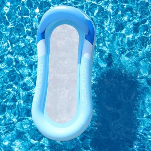 Swimming Pool Ring Foldable Floating Row Backrest Air Mattresses Bed Beach Swimming Pool Lounger Float Chair Hammock Mat