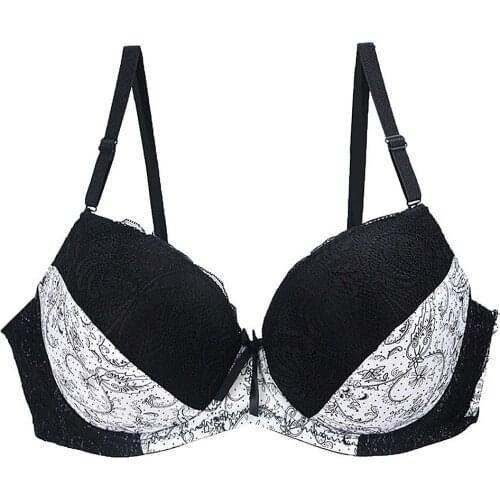 YANDW thin lingerie plus size bras D E F Cup sexy lace bra women underwear black embroidery Bow 34 36 38 40 42 44 46 48 50