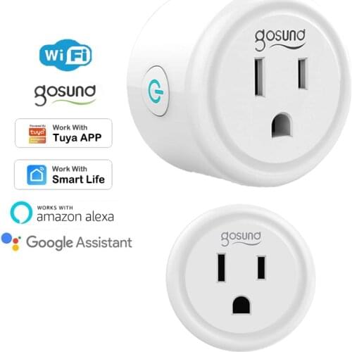 Tuya Mini Smart Plug 10A US Outlet WiFi Socket Save Power Timer for Smart Life APP Control Compatible with Alexa Google Home