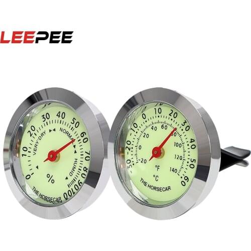 LEEPEE Decoration Car Air Vent Clip Luminous Thermometer Hygrometer Auto Supplies Car Ornaments Car Interior Accessories