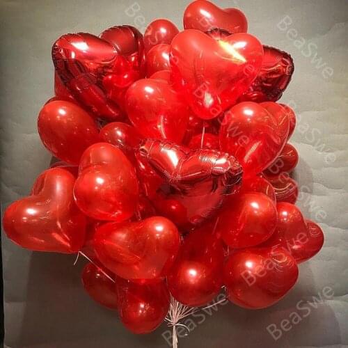 Valentines Day 18 inch red heart helium foil Balloons 10inch latex balloon girl Adult Birthday Party Decor event party supplies