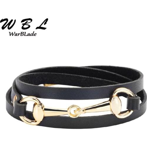 WBL New Fashion Jewelry Women Bracelets Bangles Genuine Leather Bracelet Vintage Multilayer Friendship Wristband 2019