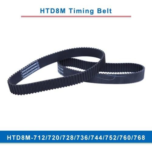 Timing belt HTD8M-712/720/728/736/744/752/760/768 teeth pitch 8mm circular teeth belt width 20/25/30/40mm for 8M timing pulley
