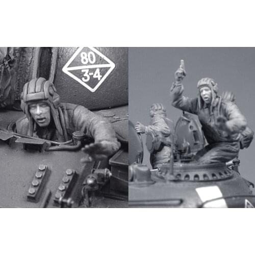 1/35 Soviet tankers (Operation Danube, Prague 1968), 2 figure, Resin Model Soldier GK, Unassembled and unpainted kit