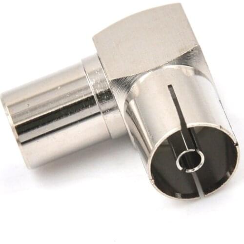 1pcs TV male plug to F female jack 90 degrees head right angled bending type cable TV antenna connector