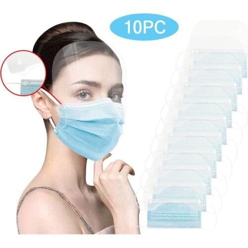 10pcs Unisex Disposable Face Maks With Detachable Eye Shield Mascaras Para La Boca Mask For Face Fashion Halloween Cosplay