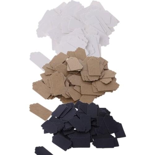 100pcs Vintage Kraft Paper Gift Hang Tags Jewelry Price Label Craft Decor 2x4cm