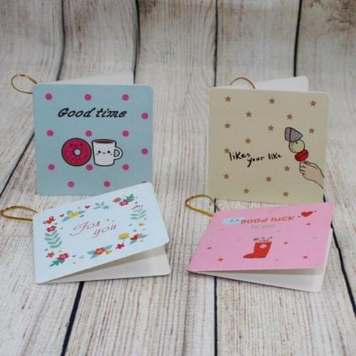 160pcs/set 7x7cm Creative Mini Greeting Card Blank Message Card DIY Folding Birthday Christmas New Years Day Blessing Card