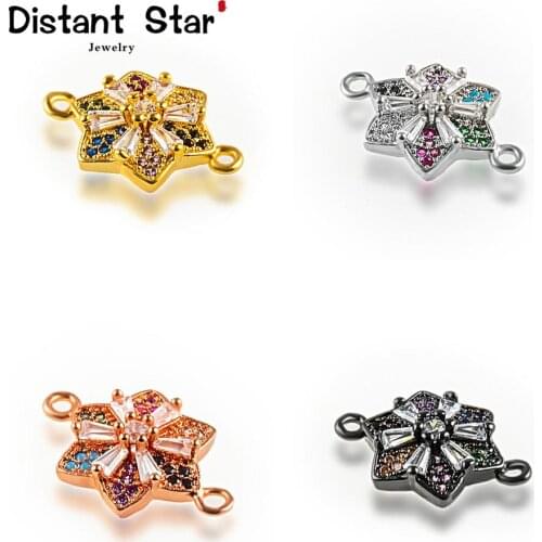 19*12mm Stars Fashion DIY Ladies Bracelet Jewelry Accessories Making Necklace Pendant Connector Abalone Shell Copper Zirconia