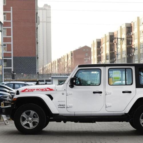 2pcs Jdm Car Stickers Off Road Engine Hood Fender Side Letter Character Decal Vinyl Sticker For Jeep Wrangler Rubicon Tj Jk