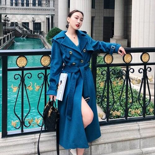 21 new style because of blue bf silk cashmere water ripple coat