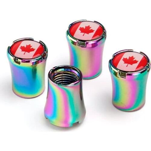 4pcs/Lot Canada Flag Car Tire Valve Caps For Chevrolet Cruze Aveo Captiva Wheel Tires Air Dust Waterproof Screw Airtight Cap