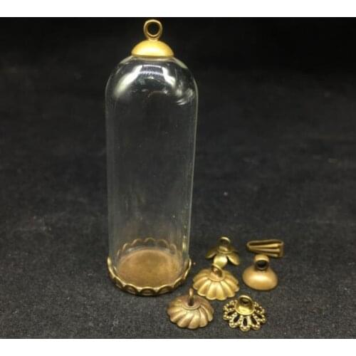 5pcs/lot super deal Handmade crystal Glass Necklace Transparent wishing glass globes bronze lace tray jewelry finding Gift