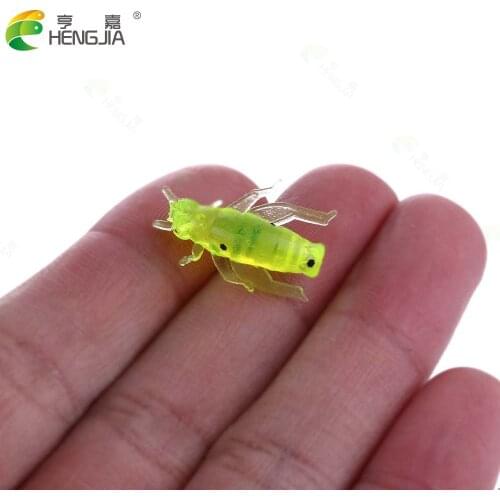 50pcs Cricket Fishing Lures Artificial Soft Insect Bait Pesca Lightweight Grasshopper Floating Ocean Wobblers Silicone Bait