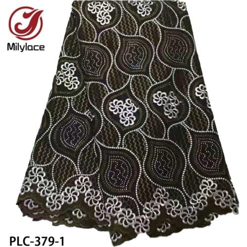African Cotton Lace with Stones High Quality Embroidery Swiss Volie Lace In Switzerland Nigerian Lace Fabrics for Dress PLC-379