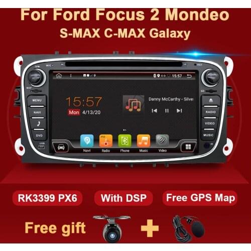 2 Din Android Car Radio For Ford Focus 2 II MK2 Mondeo S-MAX C-MAX Galaxy Kuga Multimedia 4G HD Screen Audio GPS Navigation DVD