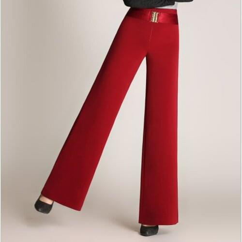 Modern Dance Pant Broad Leg Ballroom Dancing Pants Adult Latin Dance Trumpet Trousers Rumba Dancing Trousers Wide Legge B-6876