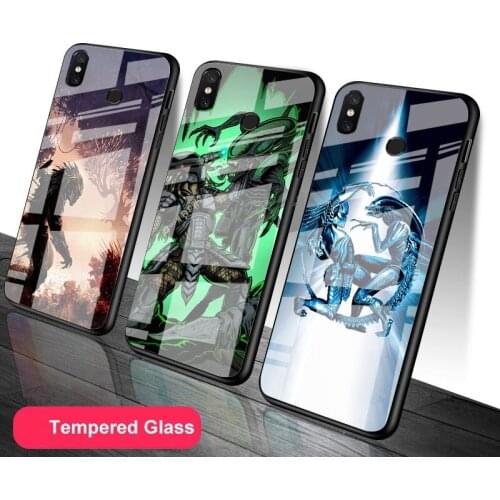 Alien vs Predator Cool Tempered Glass Phone Case For Redmi Note 5 6 7 8 9 Pro Note8T Note9S Redmi8 9 Cover Shell