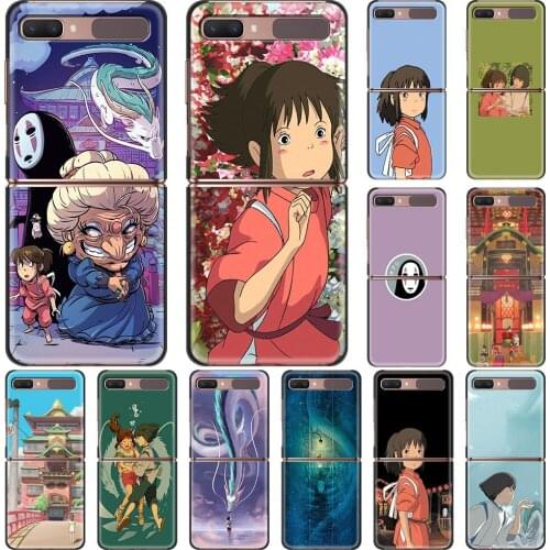 Japan Anime chihiro Spirited Away Phone Case For Samsung Galaxy Z Flip Fold Black Hard PC Cover For Samsung Z Flip 5G Mobile Bag