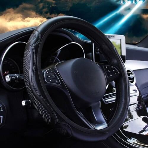 Car Steering Wheel Cover Skidproof Universal Auto Steering Wheel Cover Anti-Slip Embossing Leather Car-styling Car Accessories