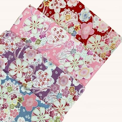 Pure cotton like linen fabric flower Reactive printing handcraft DIY patchwork quilting sewing home textile cloth clothes fabric