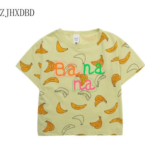 DDDDDDD 2020 New Summer Children Hipster Letter Print Banana Pattern Boy Baby T-shirt Bottoming T-Shirts Clothes