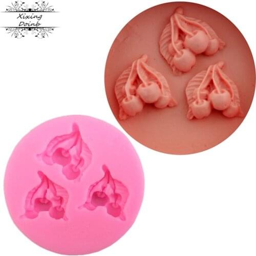 DIY cherry shape silica gel mold Chocolate Mold fudge cake decoration kitchen baking cake tool candy