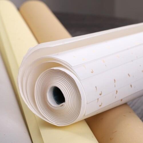 Chinese Calligraphy Paper with Spotted Pattern Brush Writing Paint Paper Retro Batik Half-Ripe Xuan Paper 10 Sheets 48*180cm