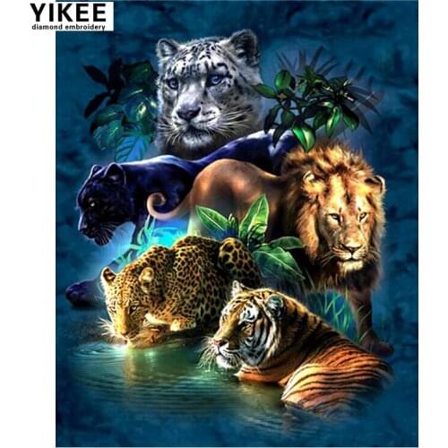 H369 diamond embroidery animals,full square,diamond painting Cross Stitch,5d,diamond painting Big Cat Prowess