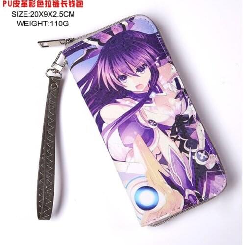 Anime Date A Live Colorful Coin Purse Printed With Yatogami Tohka Long Style Wallet Fashion Design Money Bag for Gift