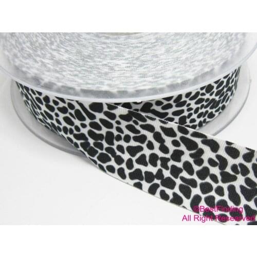3cm White leopard lycra lace Flat elastic lycra strip