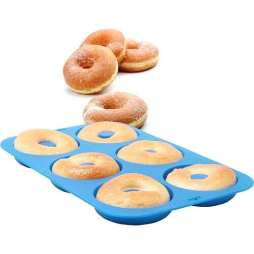 Cute DIY Donut Molds Handmade Bakeware Set 6 Cavity DIY Doughnut Cake Silicone Bakeware Moulds And Cake Decorating Tools